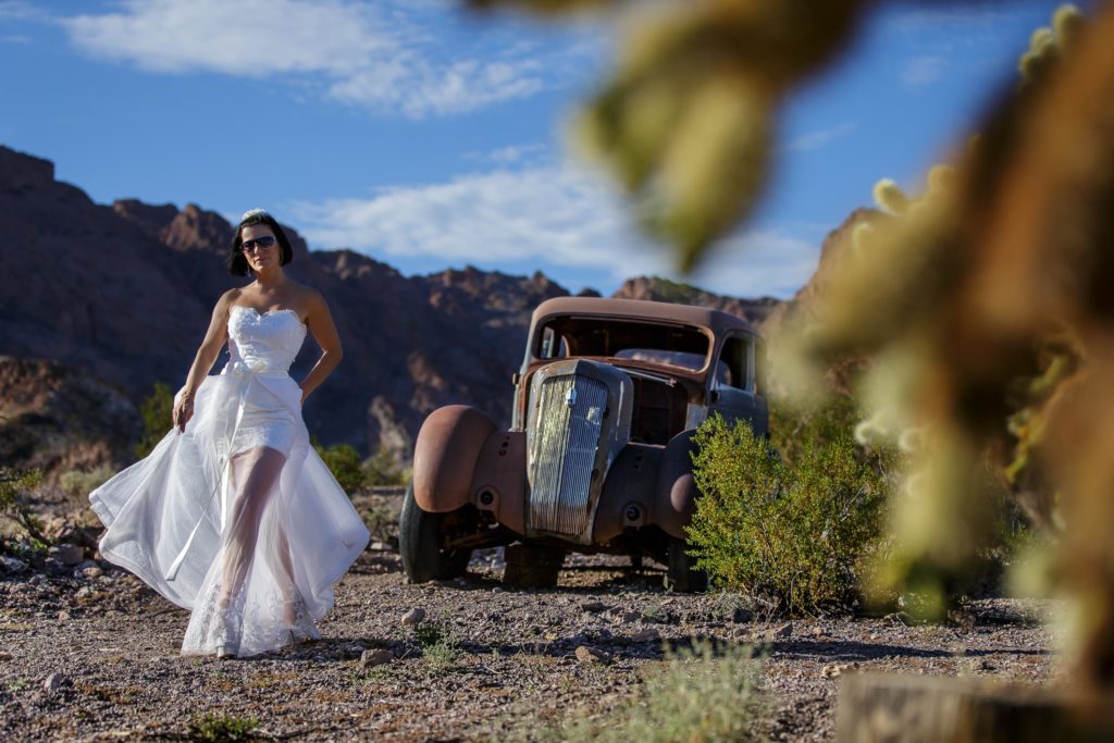 Desert wedding photos | Nelson Ghost Town weddings | Agi and Manuel