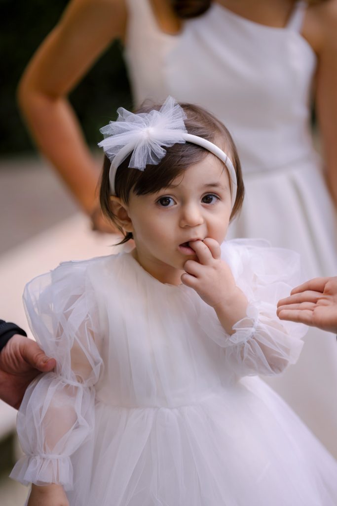 flower girl portrait at Las Vegas wedding Caesars Palace candid moment photographed by Zoltan Redl Nagy