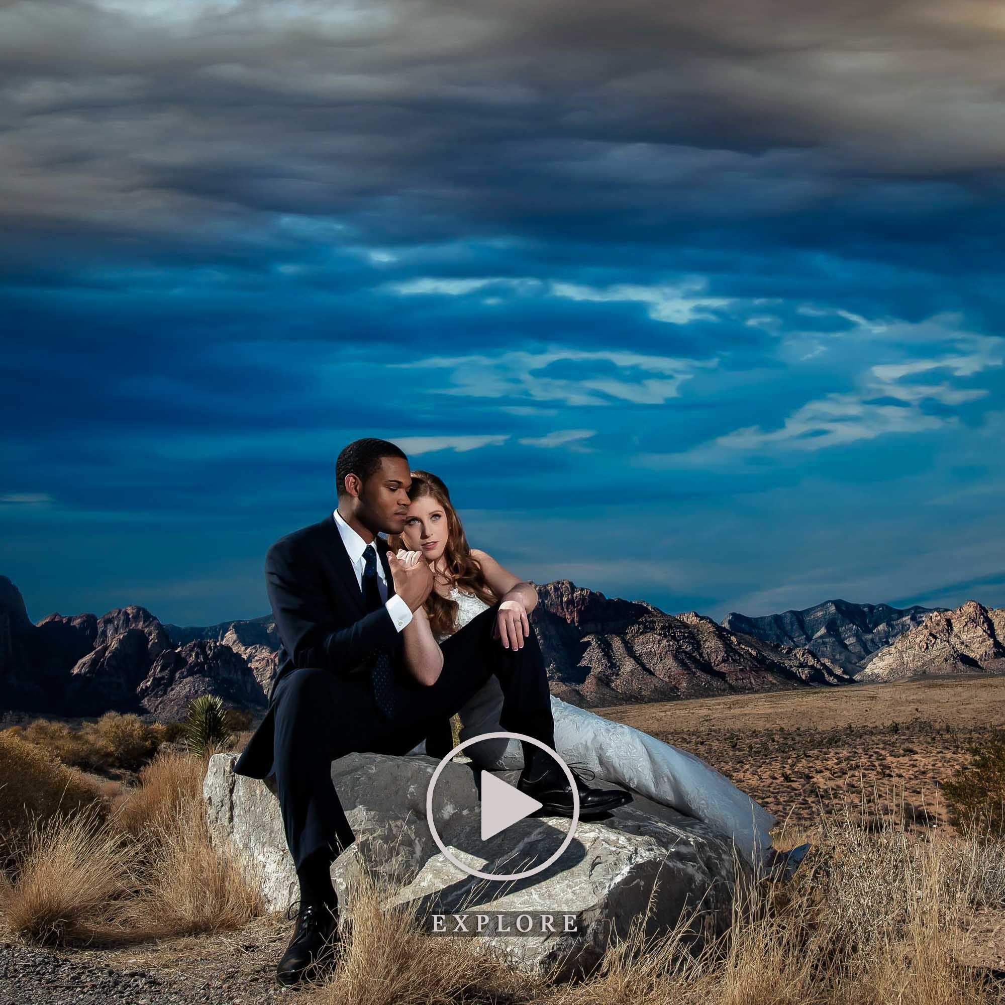 Red Rock Canyon elopement couple portrait near Las Vegas Nevada photographed by Zoltan Redl-Nagy