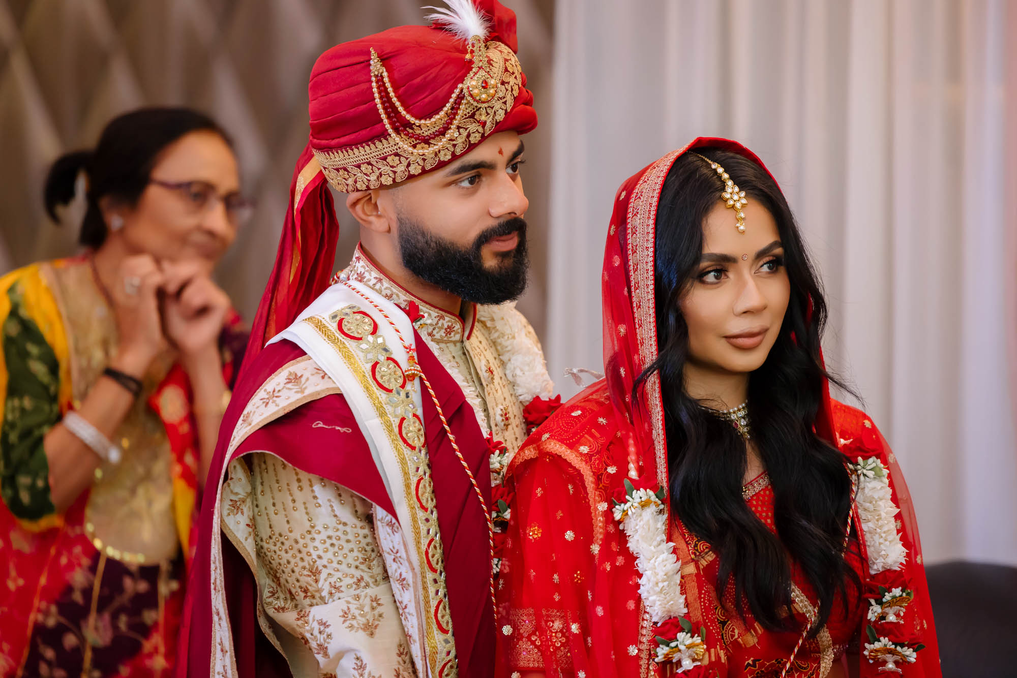 indian wedding ceremony couple portrait at Stirling Club Las Vegas