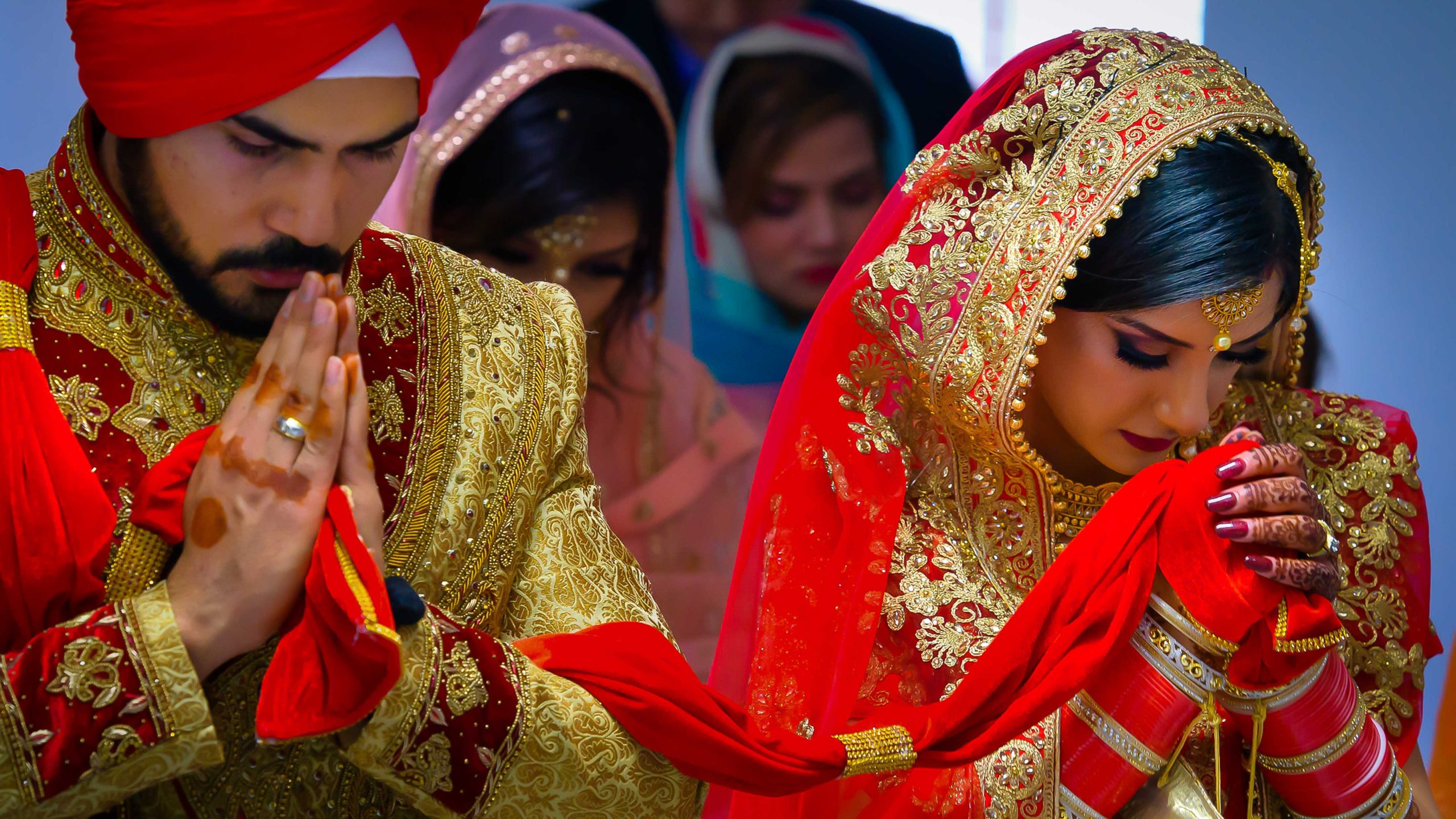 Indian bride and groom during a traditional wedding ceremony photographed by a Las Vegas wedding photographer